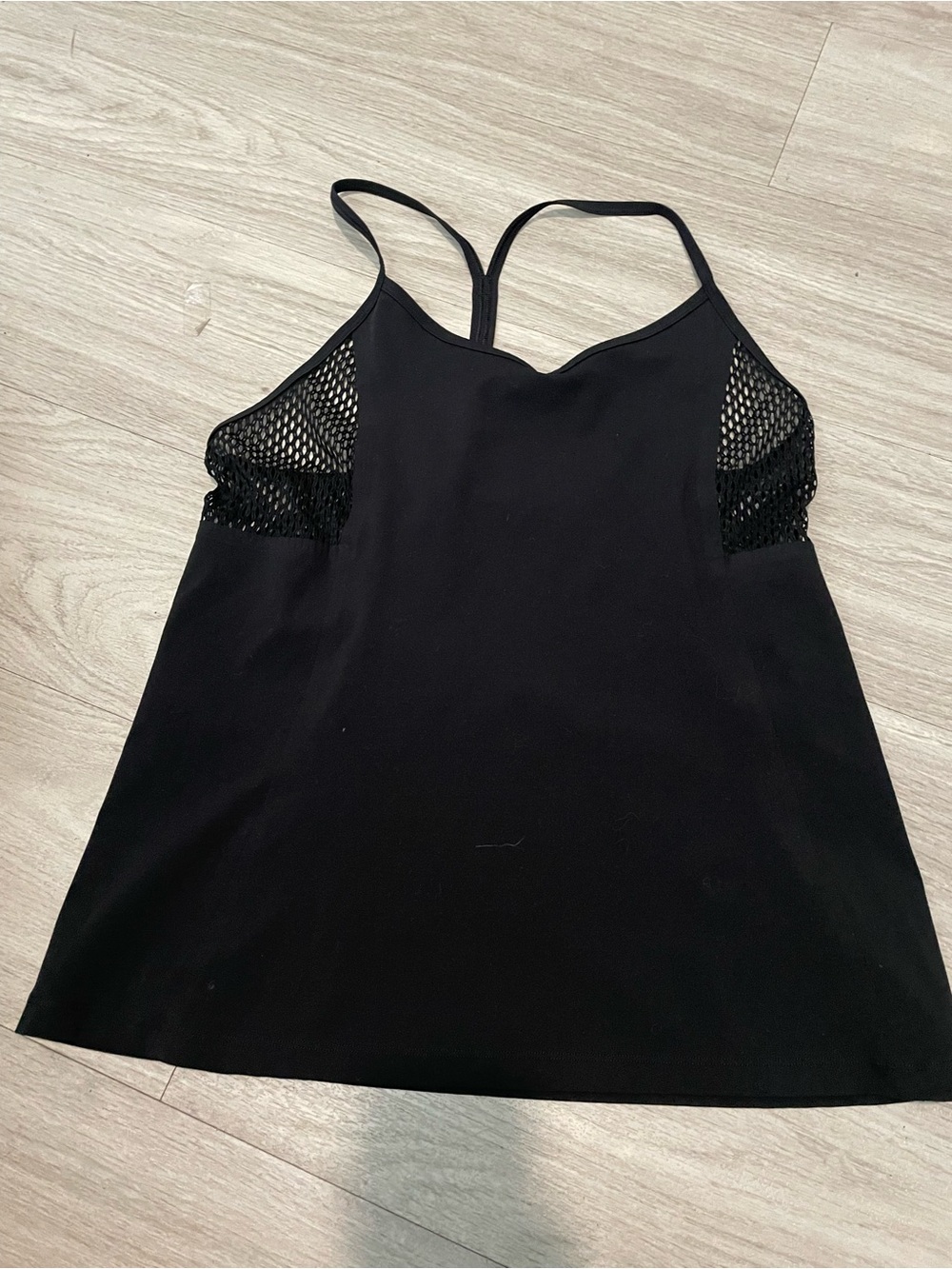 Lorna Jane Black Mesh Panel Tank Top